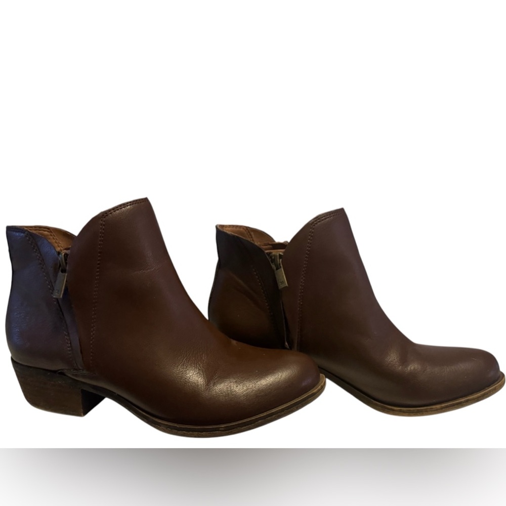 Lucky Brand Brown Leather Ankle Booties
